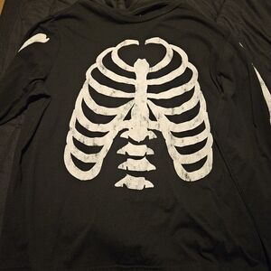 Long Sleeved Black Skeleton Shirt Size 2xl